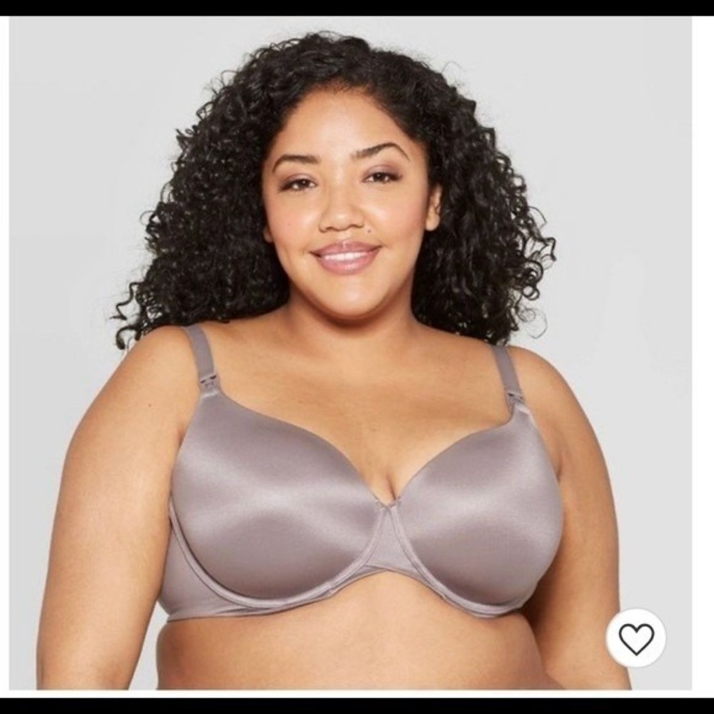 Auden Nursing Bra Full Coverage Lightly Padded T-Shirt Bra‎ 42DD NEW Gray
